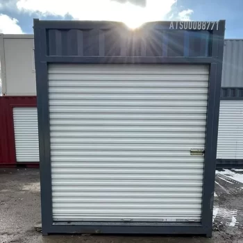 10-foot high cube container with roll-up door front view