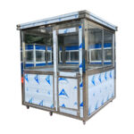 5x5 ft stainless steel guard shack with ac – 5x5 ft security booth exterior view | portable security booth with AC and heating | professional guard shack for outdoor access control