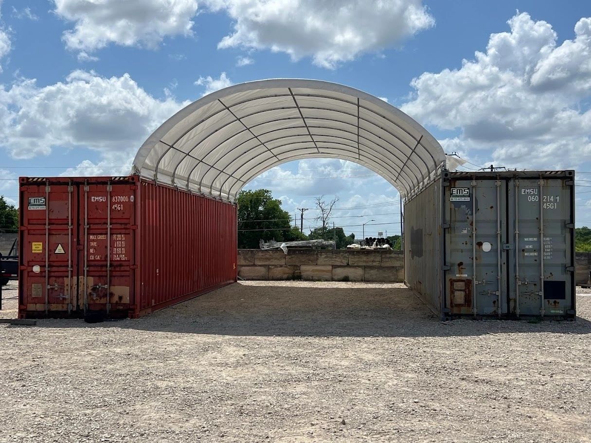 40x20 shipping container canopy structure for sale in Huntsville, Alabama