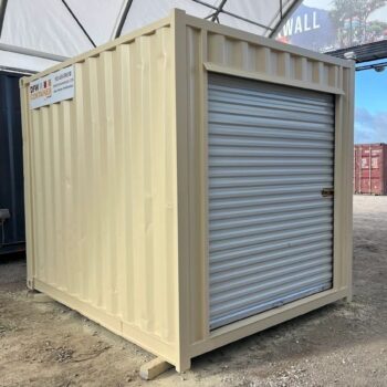 Used 10-foot refurbished shipping container with roll-up door for sale in Huntsville, Alabama