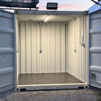 10-foot shipping container workshop / guard shack for sale in Huntsville, Alabama