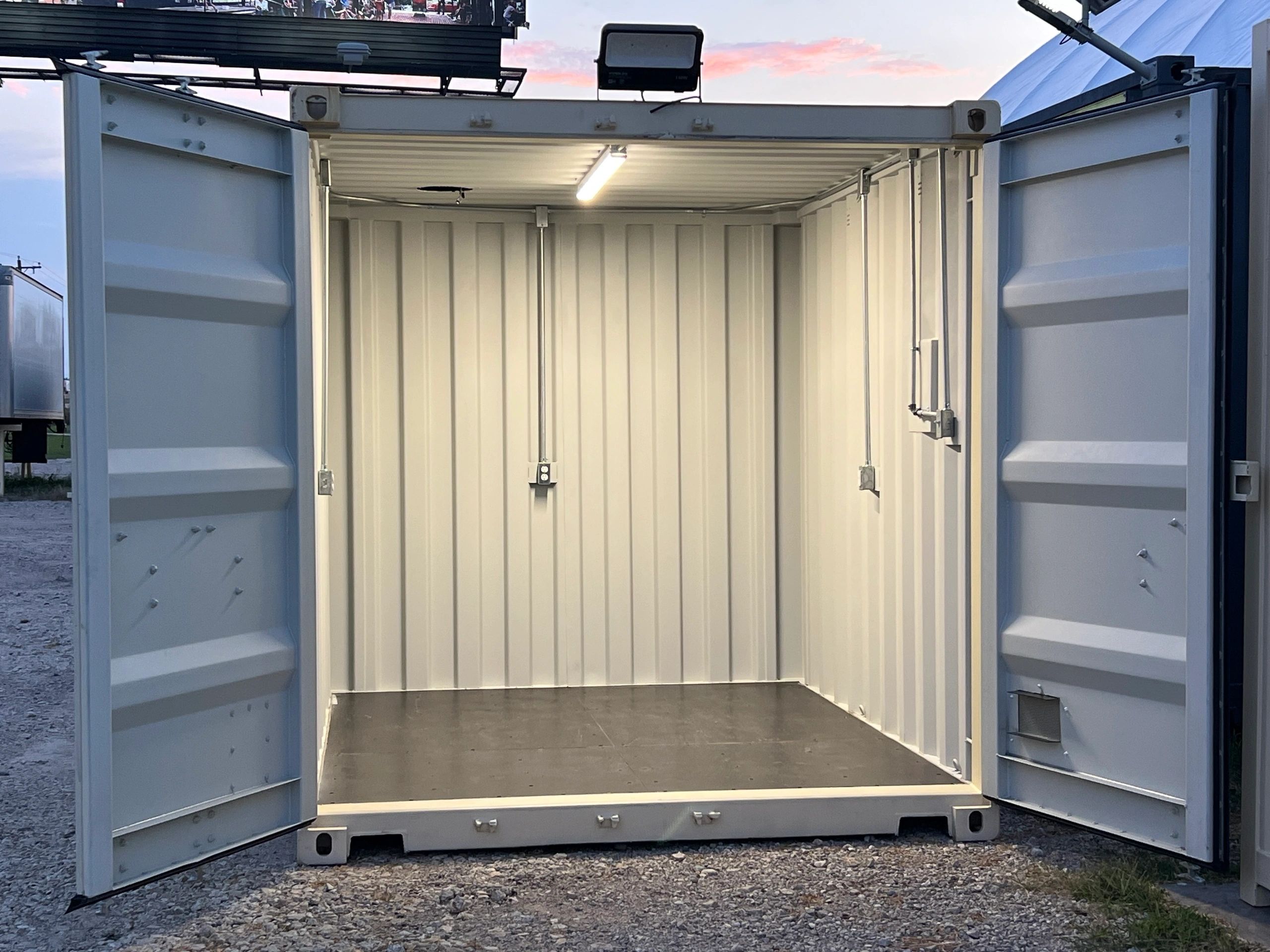 10-foot shipping container workshop / guard shack for sale in Huntsville, Alabama